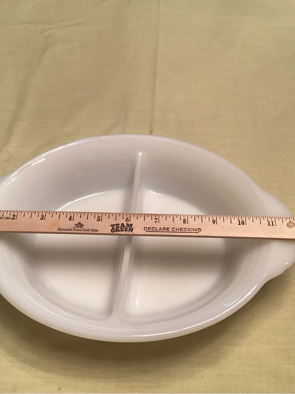 Fire King White Divided Baking Dish
